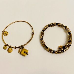 ✨Alex & Ani Graduation Cap Charm Bangle & Gold Wrap Bracelet✨